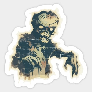 Spooky Zombie Vintage Street Art Sticker